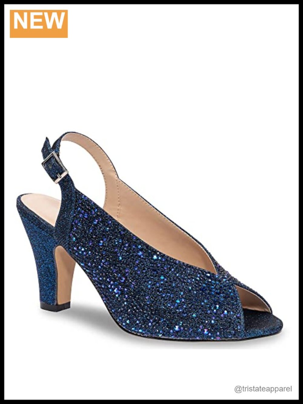 Slingback Block Heel Pump Open Toe Buckle Formal Shoe
